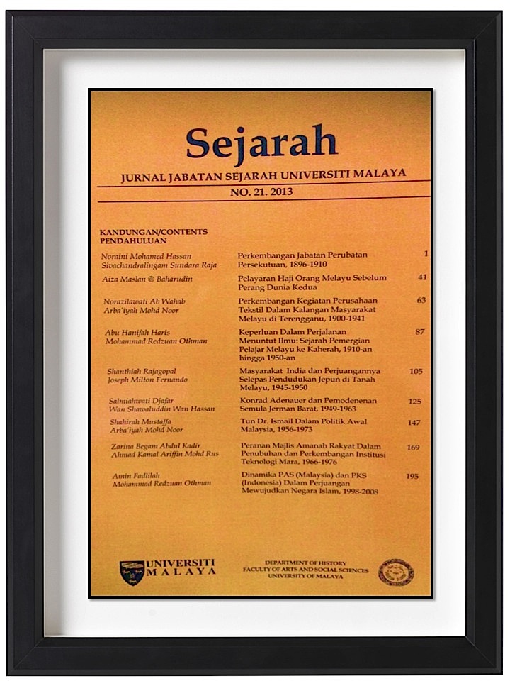 					View Vol. 21 No. 1 (June) (2013): SEJARAH
				