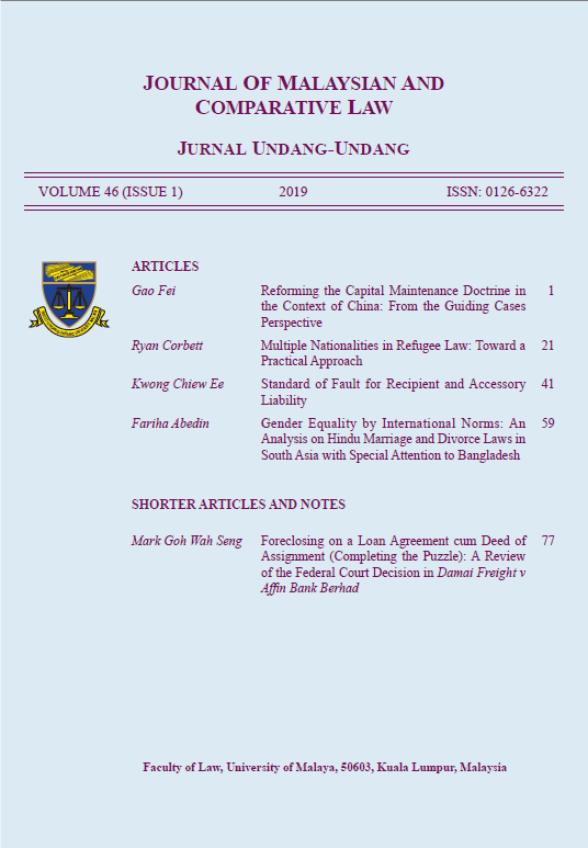 Foreclosing On A Loan Agreement Cum Deed Of Assignment Journal Of Malaysian And Comparative Law