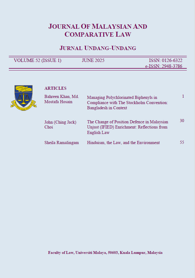 					View Vol. 52 No. 1 (2025): JOURNAL OF MALAYSIAN AND COMPARATIVE LAW
				