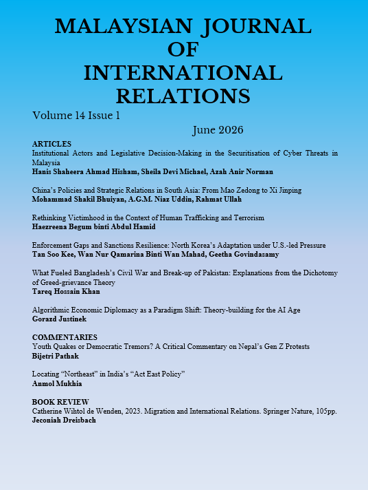 					View Vol. 14 No. 1 (2026): MJIR | The Malaysian Journal of International Relations
				